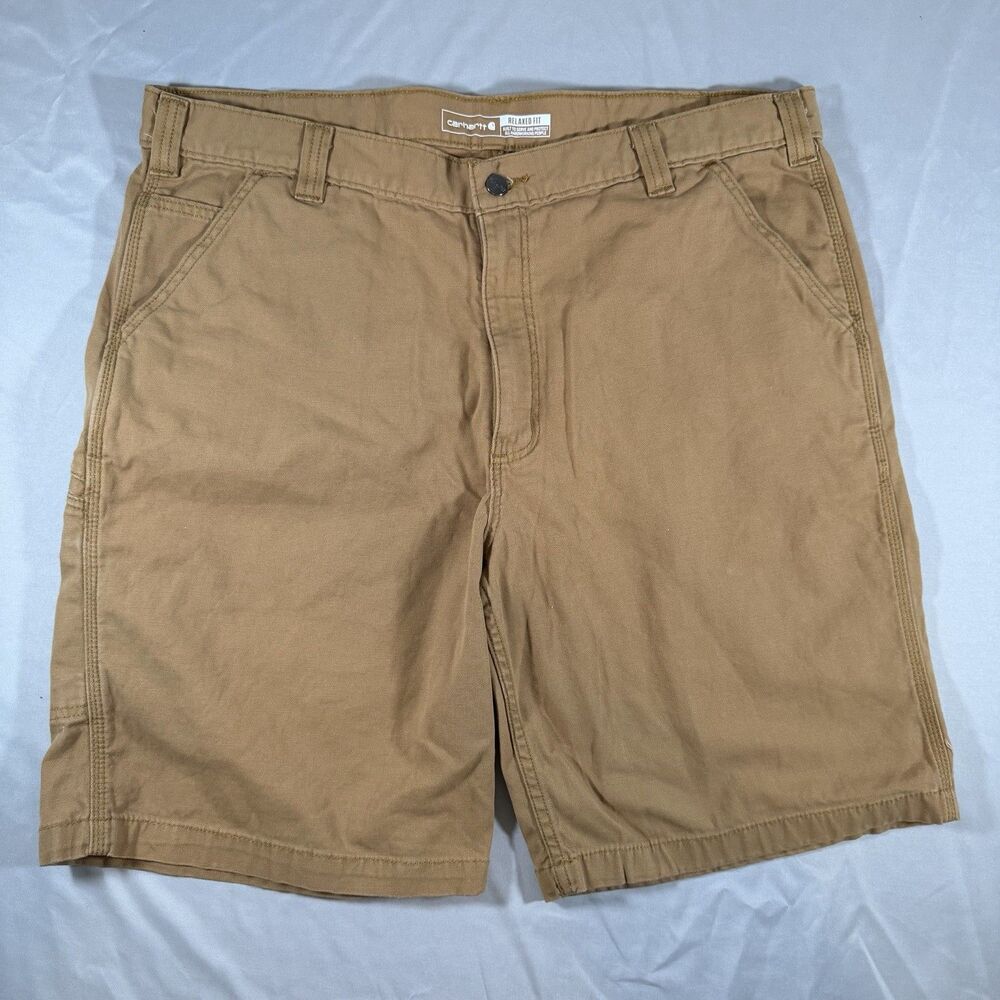 Men's 40 Carhartt Shorts Tan  Rugged Flex Relaxed Fit Canvas Work Model#Bs2514-M